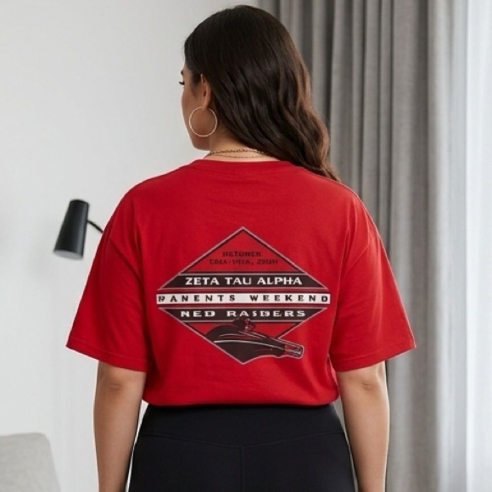 EUC - Unisex Zeta Tau Alpha Sorority 2001 Parents Weekend Tee Size 2XL